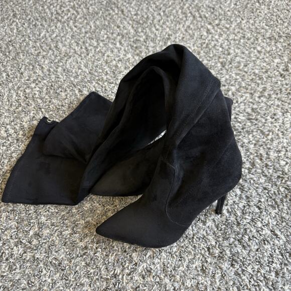 GUESS BONIS Thigh High OVER THE KNEE BOOTS Faux Suede Zip Pointed 5 Heeled New - Picture 5 of 7